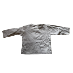 T-shirt bébé manches longues gris à pois B.O. WirbelWind 68 cm – Haut coton confortable