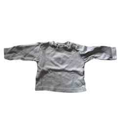 T-shirt bébé manches longues gris à pois B.O. WirbelWind 68 cm – Haut coton confortable