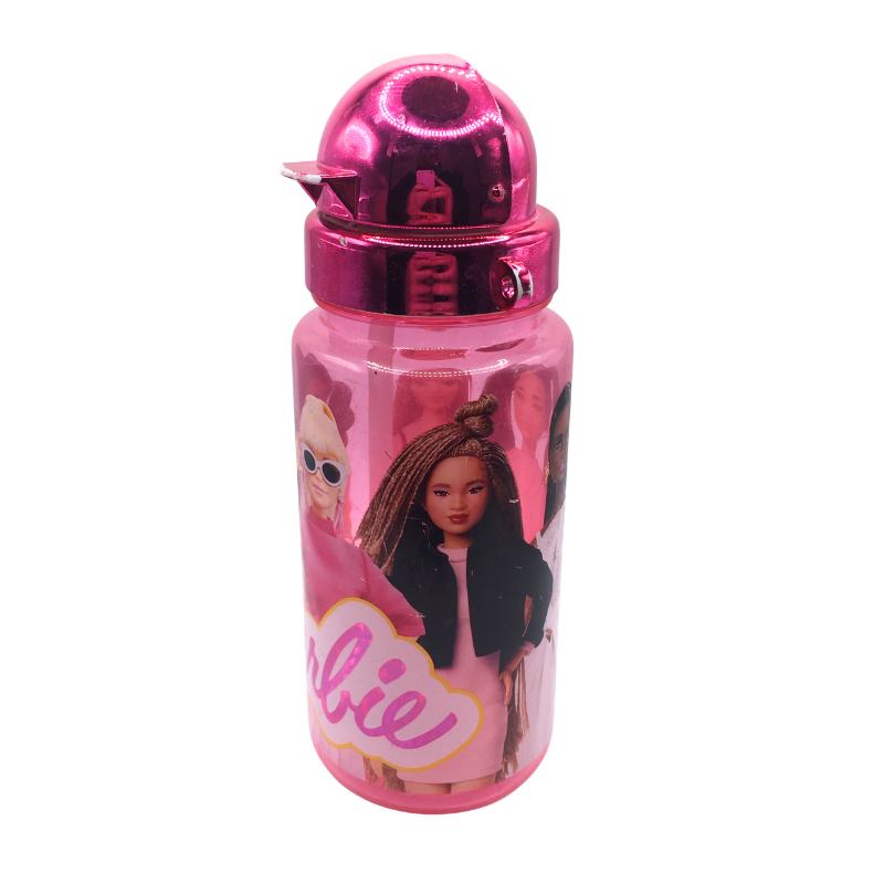 Gourde Barbie rose enfant avec paille – Bouteille d’eau Barbie – Gourde scolaire fille