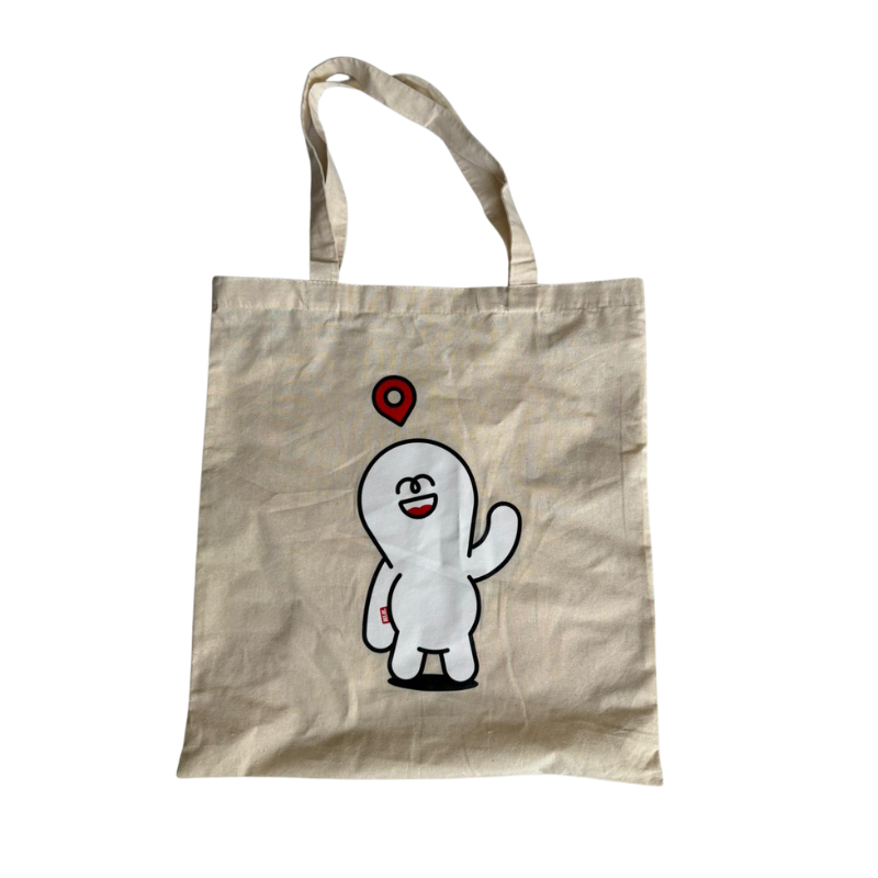 Tote bag en coton motif personnage – sac cabas réutilisable