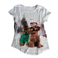 T-shirt fille H&M motif Noël – taille 146/152 cm (10-12 ans)