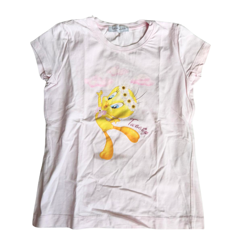 T-shirt fille Monnalisa 9 ans – motif Tweety rose
