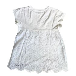 T-shirt fille Monnalisa 8 ans – dentelle et imprimé floral chic