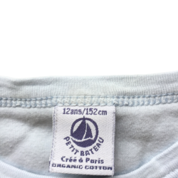 T-shirt fille Petit Bateau 12 ans (152 cm) – coton bio – bleu pastel