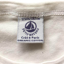 T-shirt enfant Petit Bateau 12 ans (152 cm) – coton bio – blanc