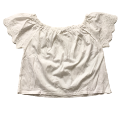 T-shirt blanc épaules dénudées Mango 13-14 ans