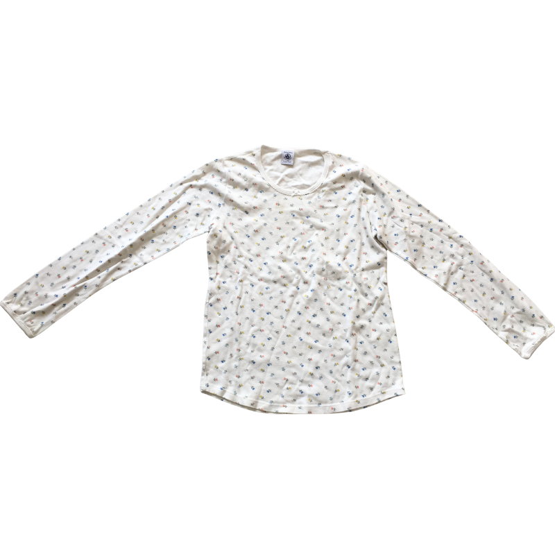 T-shirt manches longues Petit Bateau fleurs fille 10 ans