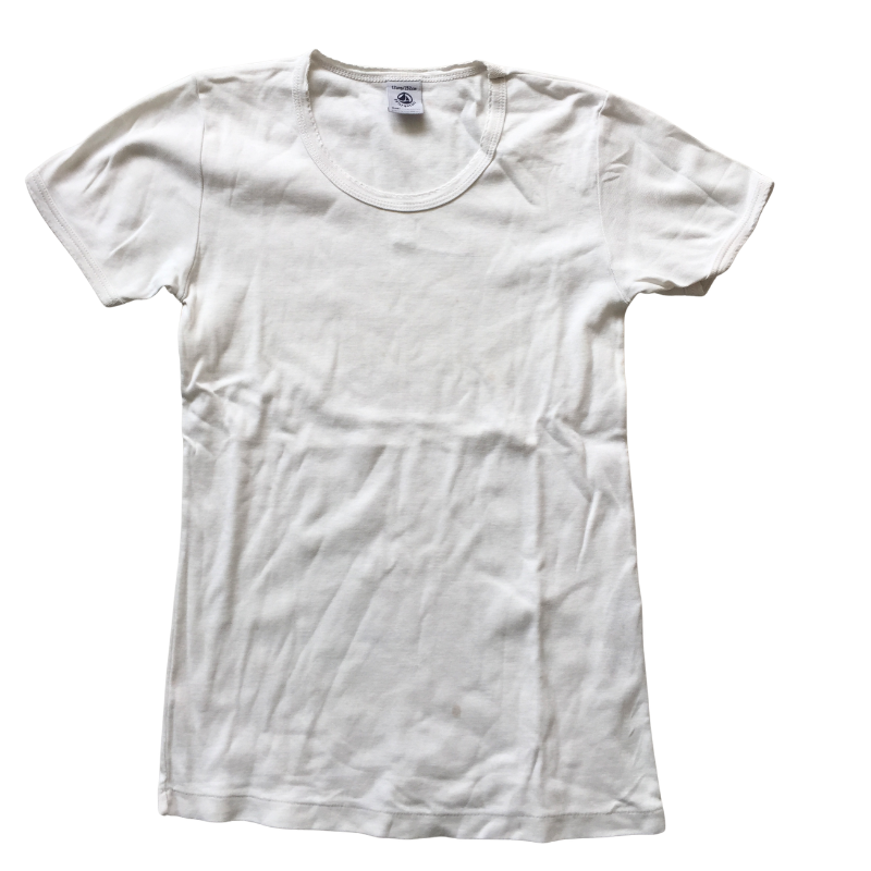T-shirt Petit Bateau blanc manches courtes 12 ans