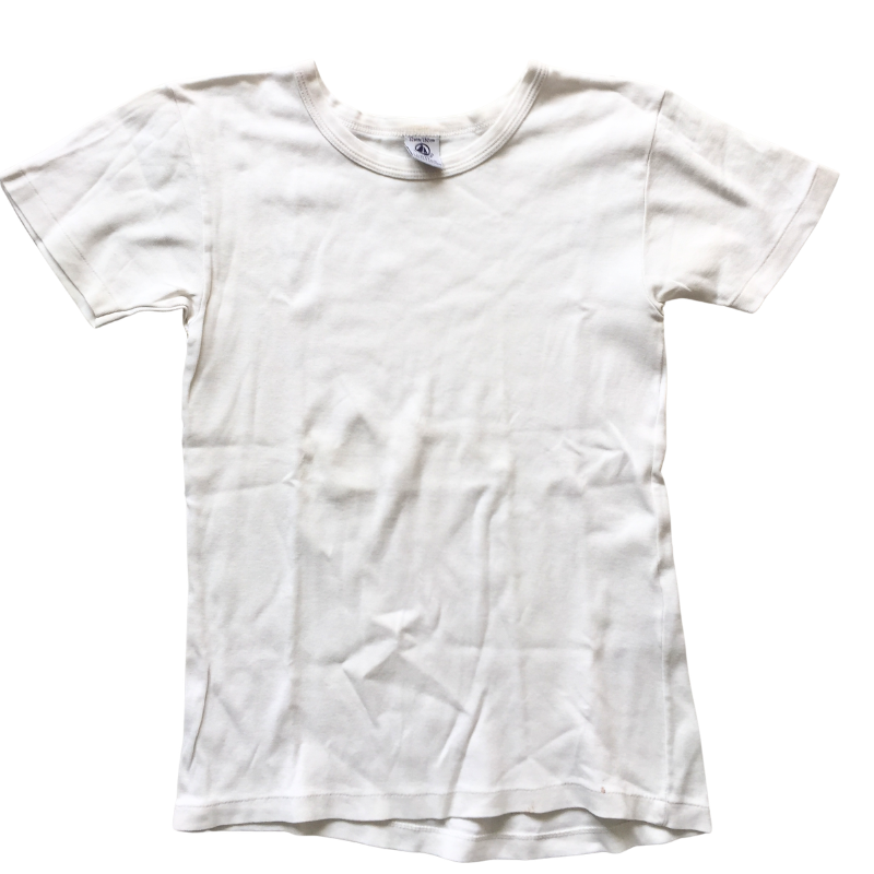 T-shirt Petit Bateau blanc manches courtes 12 ans