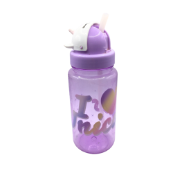 Gourde enfant licorne violette avec paille