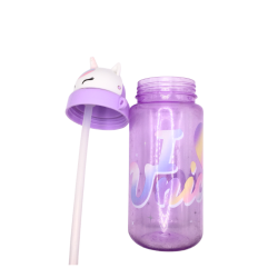 Gourde enfant licorne violette avec paille