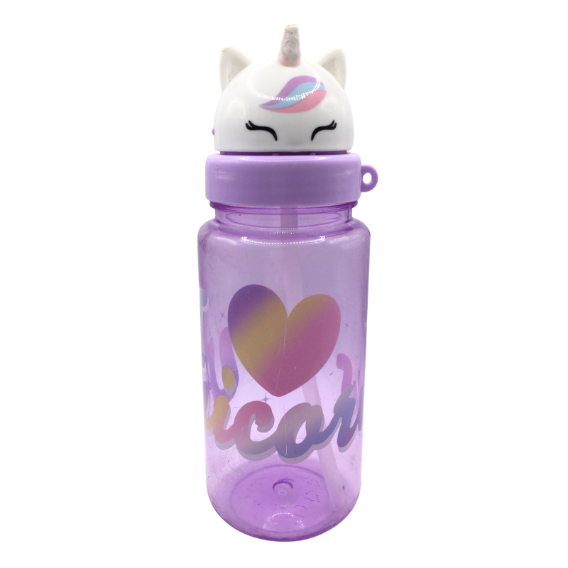 Gourde enfant licorne violette avec paille