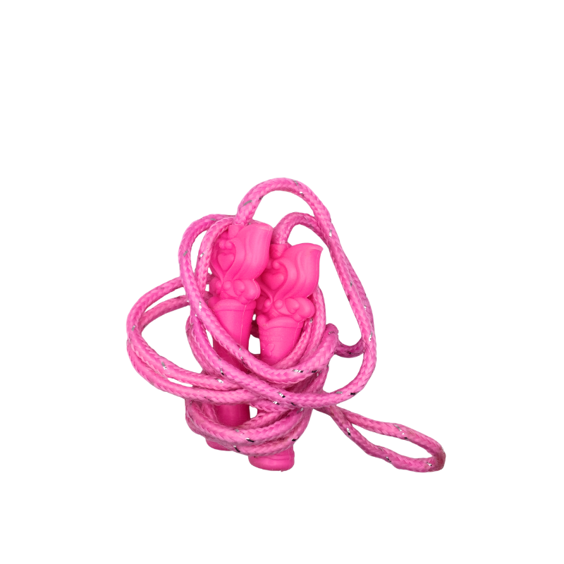 Corde à sauter enfant rose pailletée