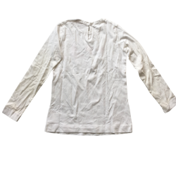 T-shirt manches longues Monnalisa blanc avec broderie fleurs 10 ans