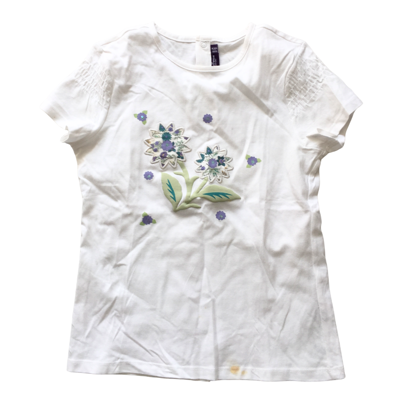 T-shirt blanc fleuri Sergent Major – 10 ans (140 cm)