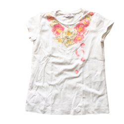 T-shirt blanc fleuri Monnalisa – 10 ans