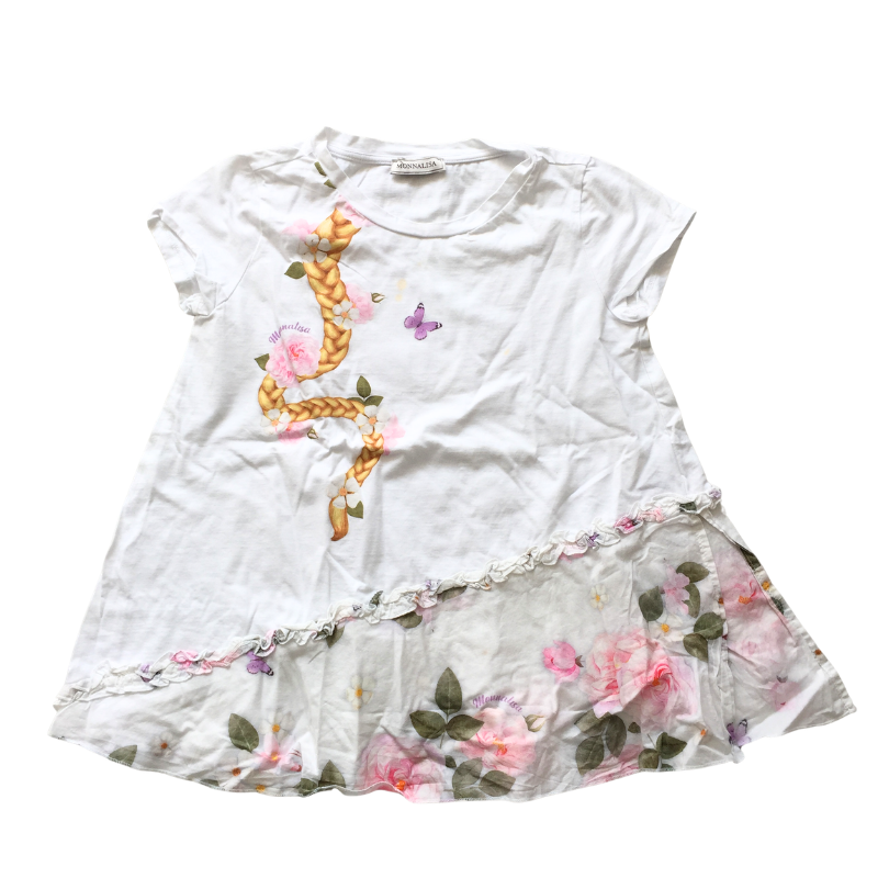 T-shirt asymétrique fleuri Monnalisa – 10 ans