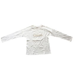 T-shirt manches longues blanc Chloé – 10 ans