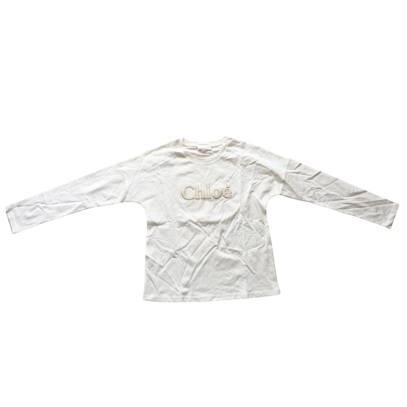 T-shirt manches longues blanc Chloé – 10 ans
