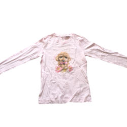 T-shirt manches longues rose chien Monnalisa – 10 ans