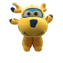 Peluche avion jaune type Super Wings – enfant