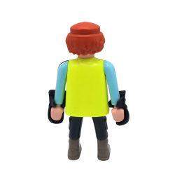 Figurine Playmobil personnage avec casque et accessoires