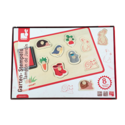 Coffret tampons en bois Janod jardin – 8 pièces