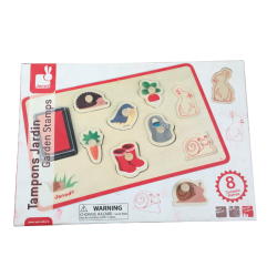 Coffret tampons en bois Janod jardin – 8 pièces
