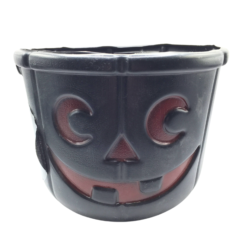 Seau plastique Halloween visage citrouille – noir
