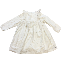 Robe enfant Petit Bateau 10 ans écrue à motifs étoiles