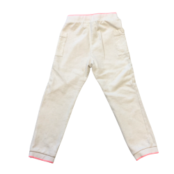 Pantalon jogging enfant Sergent Major écru détails rose 8 ans