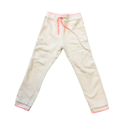 Pantalon jogging enfant Sergent Major écru détails rose 8 ans