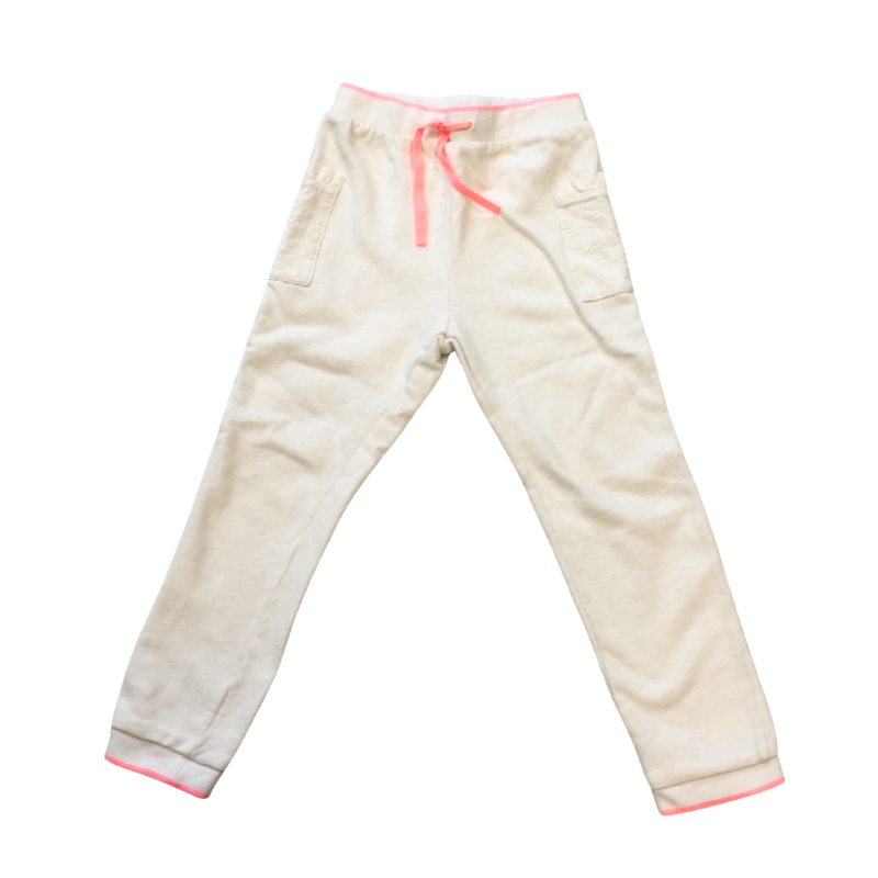 Pantalon jogging enfant Sergent Major écru détails rose 8 ans