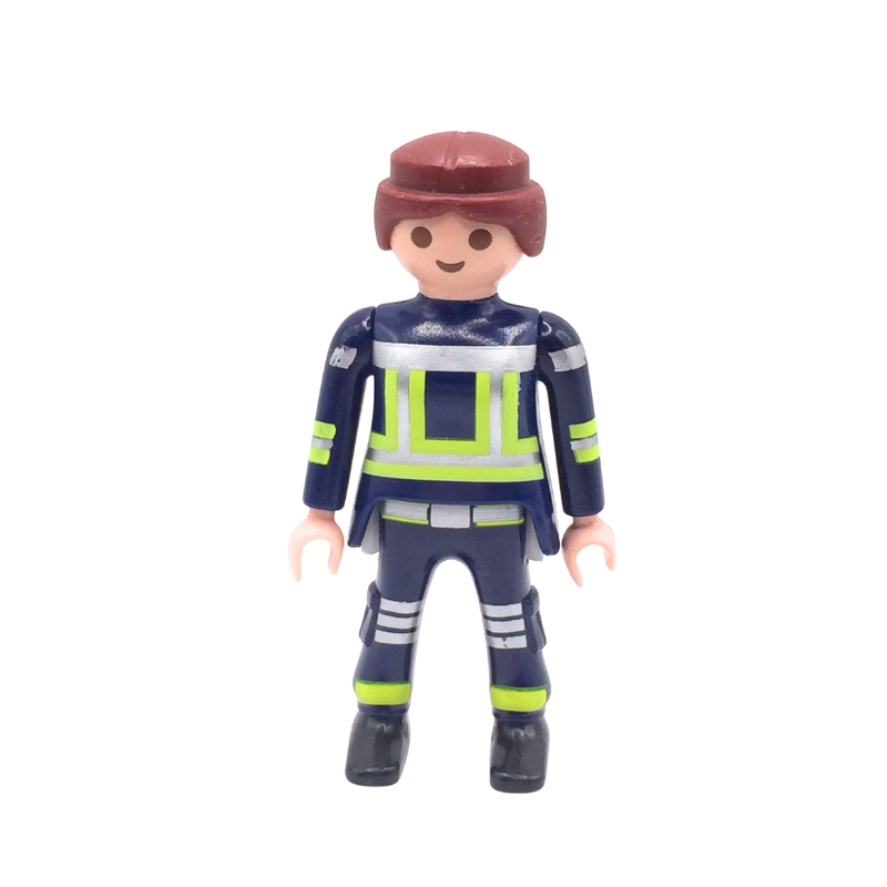 Figurine pompier enfant compatible univers de construction