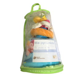 Pyramide d’activités bébé en tissu La prairie en fête