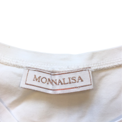T-shirt enfant Monnalisa blanc motif château fleuri 10 ans