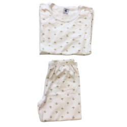 Ensemble pyjama enfant Petit Bateau blanc motifs étoiles 10 ans