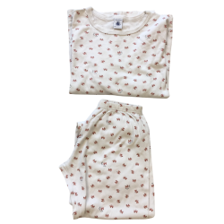 Ensemble pyjama enfant Petit Bateau blanc motifs animaux 10 ans