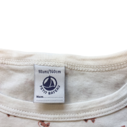 Ensemble pyjama enfant Petit Bateau blanc motifs animaux 10 ans