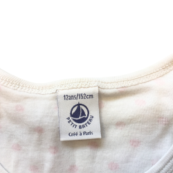 Ensemble pyjama enfant Petit Bateau blanc à pois rouges 12 ans