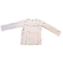 Ensemble pyjama enfant Petit Bateau blanc à pois rouges 12 ans