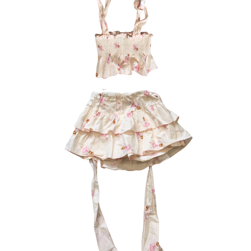 Ensemble enfant Phi Clothing top et jupe fleuris 7/8 ans