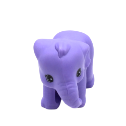 Figurine éléphant violet jouet souple