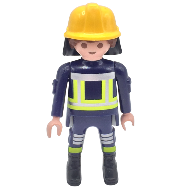 Figurine pompier casque jaune Playmobil