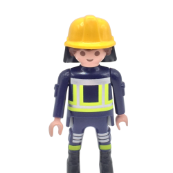 Figurine pompier casque jaune Playmobil