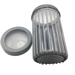 Boîte de conservation cylindrique en plastique avec couvercle