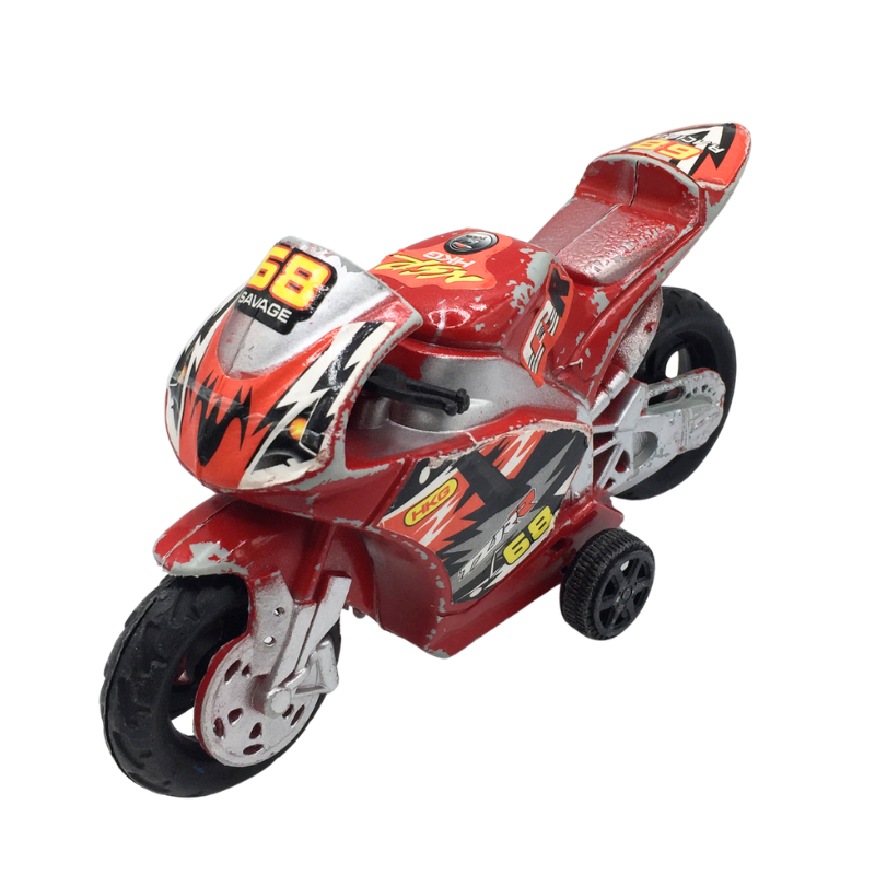 Moto jouet miniature rouge style racing
