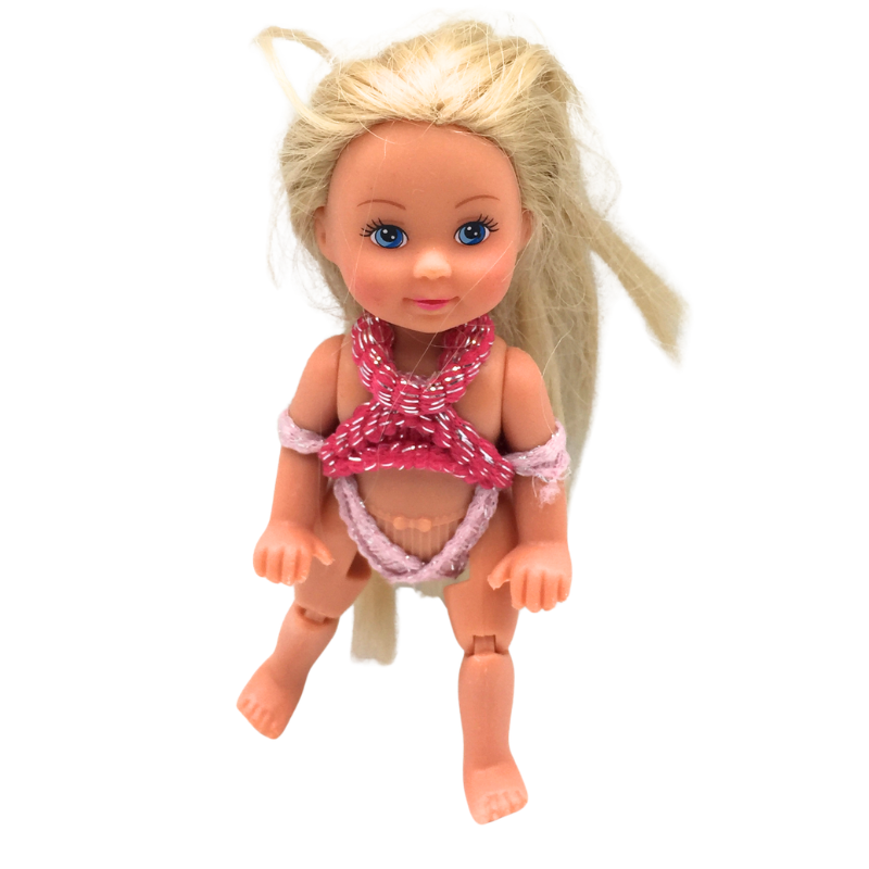 Mini poupée enfant cheveux blonds avec accessoires