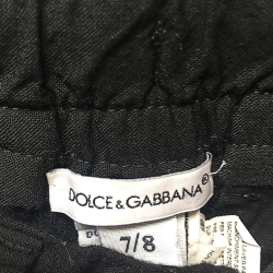 Pantalon Dolce & Gabbana noir avec bandes logo – Taille 7/8 – Occasion