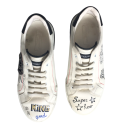 Baskets Dolce & Gabbana blanches custom style graffiti – Taille 34 – Occasion